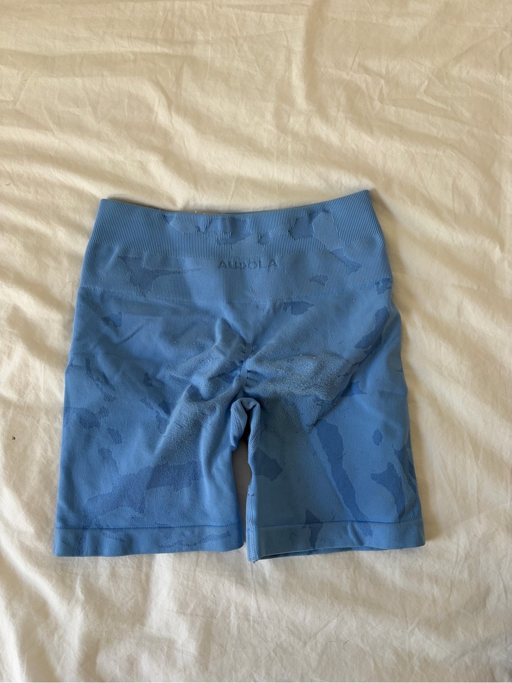 Aurola Yoga Sky Blue Camo High-Rise Seamless Bike Shorts
